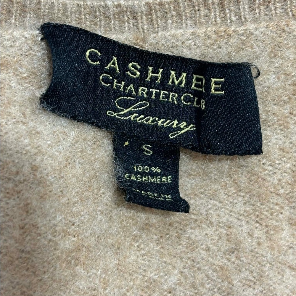 Charter Club 100% Cashmere luxury Tan Button Up Cardigan - Picture 6 of 6